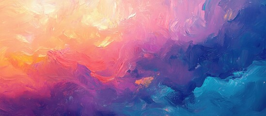 Fototapeta premium Abstract oil painting with a colorful background featuring an impressionist style A modern surreal artwork ideal for wall decor and as a hand drawn texture template