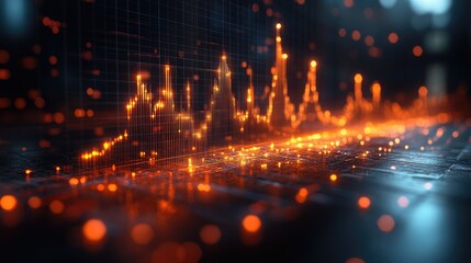 Naklejka premium Effective Business Growth Strategy Illustrated with Upward Graph and Office Setting