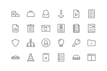 Education Line Icons Set, set of icons for web design, vector illustration