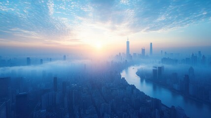 Obraz premium City Skyline Illustrating Business Growth and Corporate Development for Urban Planning