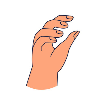 recommend clip art: Simple Bhumisparsha Mudra of enlightenment hand gesture for meditation hasta sanskrit word for hand in cartoon doodle style isolated on white background