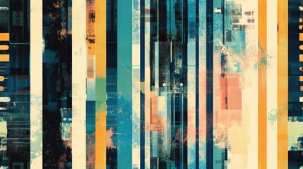 Obraz premium Abstract representation of data and bar codes on a digital striped background