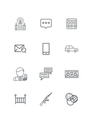 Set of thin line web icon set, set of icons for web design, vector illustration