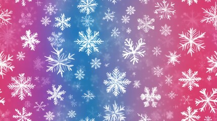 Seamless winter gradient pattern featuring Christmas snowflakes ideal for wrapping paper clothing prints children s accessories gift boxes fabrics linens and packaging