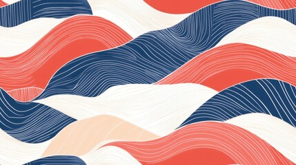 Fototapeta premium Abstract geometric waves in a seamless pattern