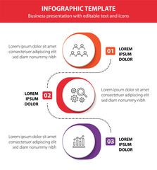 3 steps infographic flowchart design template