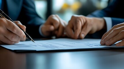 Businessman Signing Legal Contract Document on Office Desk