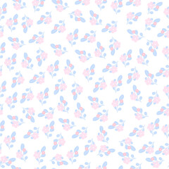 coquette seamless flowers pattern. Delicate petals and vibrant blossoms create an artistic and vintage botanical illustration. Perfect for wallpaper, fabric, wrapping paper and more.