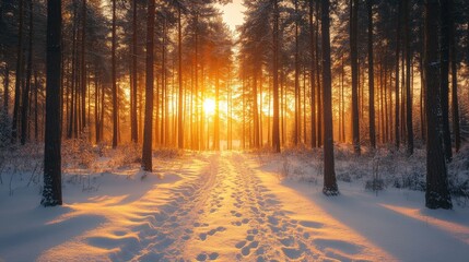 winter landscape mountains snow forest
