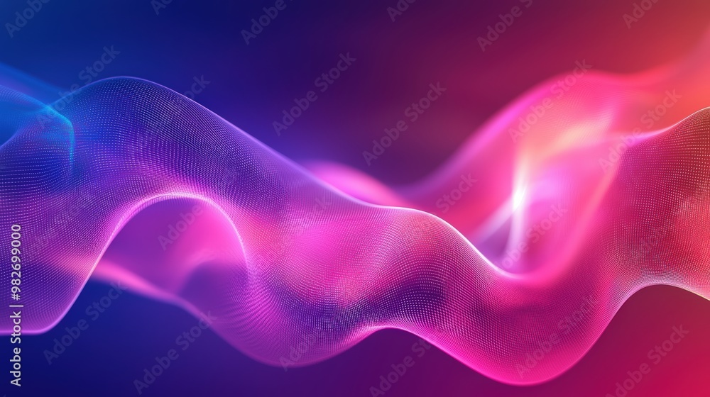 Canvas Prints abstract pink and blue waves