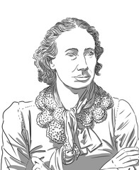 Portrait of Louise Michel, famous french teacher, anarchist, and important figure in the Paris Commune