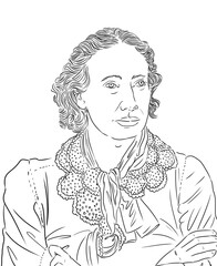 Portrait of Louise Michel, famous french teacher, anarchist, and important figure in the Paris Commune