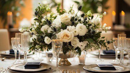 centerpiece, elegant setting, creative composition 