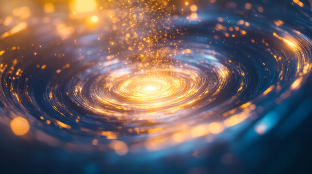 A close-up of a quantum wavefunction collapsing into a particle,