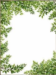 Naklejka premium Green leaf bosrder copy space area