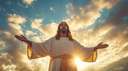 Jesus Christ sky clouds light