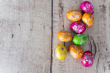 collection of brightly colored easter eggs