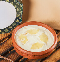 pineapple raita with food mockup packaging for deliver