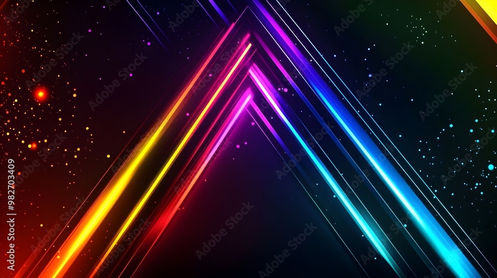 Aufkleber stunning multicolored neon lights forming dynamic abstract patterns in vibrant digital background