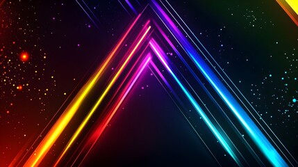 Obraz premium Stunning Multicolored Neon Lights Forming Dynamic Abstract Patterns in Vibrant Digital Background