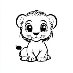 Obraz premium Cute Lion Cub Illustration.