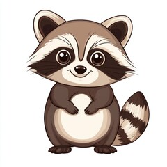 Obraz premium Cute Raccoon Cartoon.