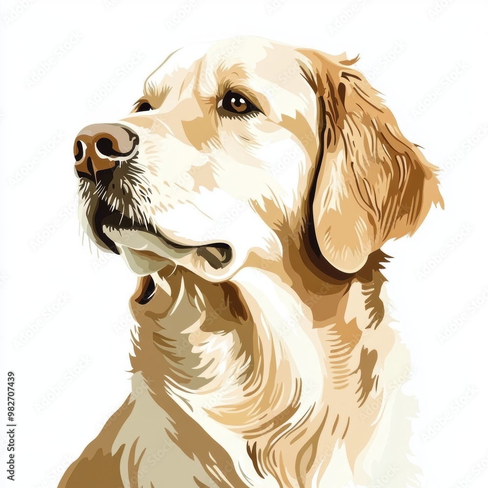 Sticker Golden Retriever Portrait.