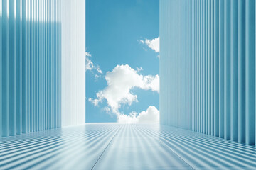 3D rendering white space architecture minimalist background	
