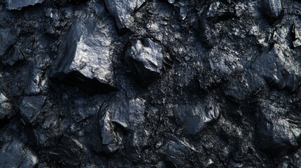 Fototapeta premium Black coal background showing the rough texture of the fossil fuel