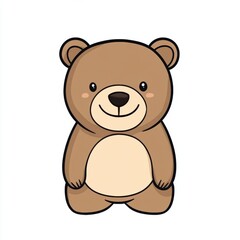 Obraz premium Cute Brown Bear Cartoon.