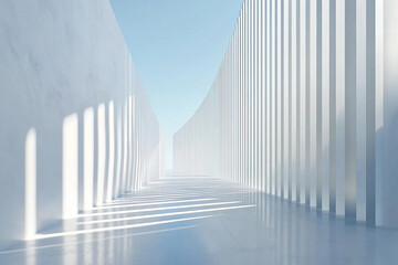 Obraz premium 3D rendering white space architecture minimalist background 