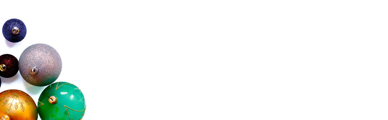 Christmas banner with colored ball decorations