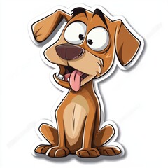 Naklejka premium Funny Cartoon Dog.
