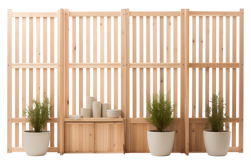 PNG Pine wood scandinavian room divider.