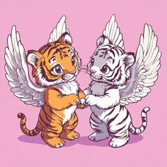 Obraz premium Angel Tiger Cubs.