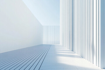 3D rendering white space architecture minimalist background