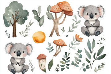 Koala Clipart Set.