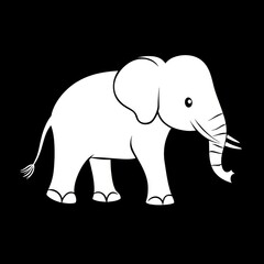 Fototapeta premium White Elephant Outline.