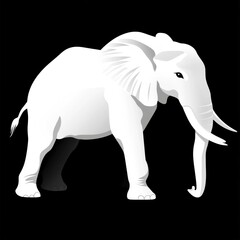 Obraz premium White Elephant Silhouette.