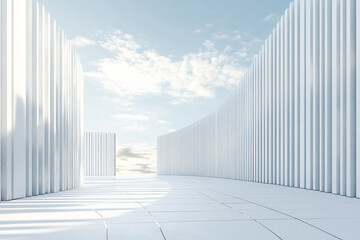 Obraz premium 3D rendering white space architecture minimalist background