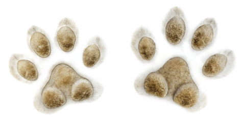 cat paws  isolated on white background as transparent. PNG