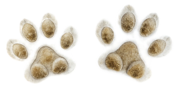 cat paws  isolated on white background as transparent. PNG