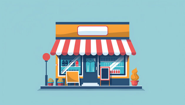 Illustration d'une petite boutique magasin concept e-commerce