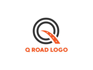 Q road logo vector icon. modern minimal business logo q, professional q unique classic logo Q with road logo 