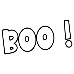 Halloween boo text outline