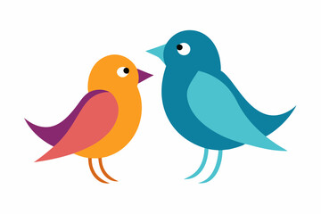 two birds with bubbles logo icon vector illustration.