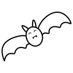 Halloween bat outline doodle