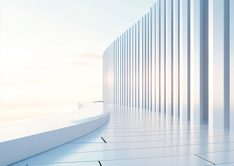 Fototapeta premium 3D rendering white space architecture minimalist background