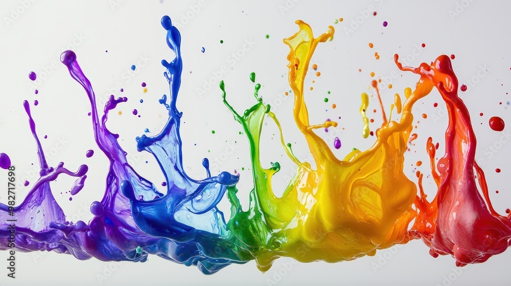 Sticker rainbow paint splash