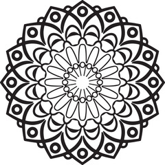 Beautiful silhouette Mandala design vector art illustration